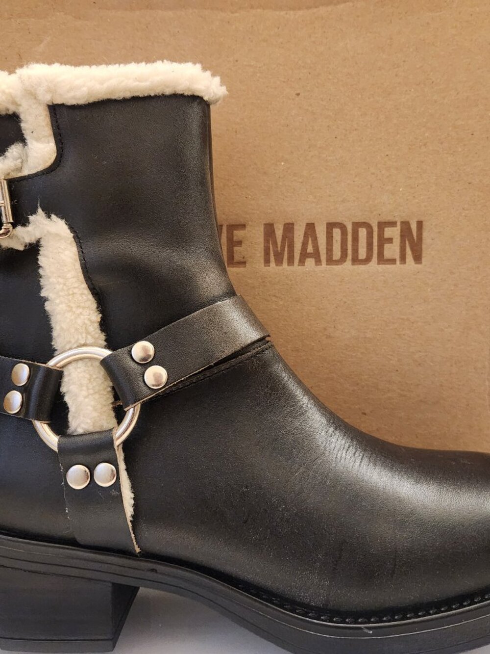 Steve Madden Women's Brixton Motorcycle Boots. Leather. NIB. Size 9.5